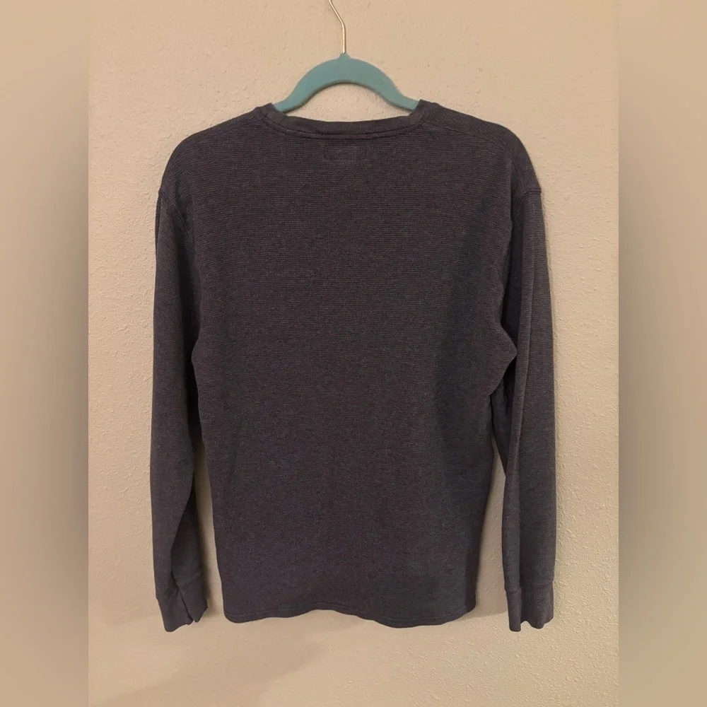Polo Ralph Lauren Mens Solid Gray Waffle-Knit Crew-Neck Thermal Top Size: Medium